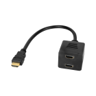 HDMI adapteris – HDMI spraudnis, 2 HDMI ligzdas, 20 cm