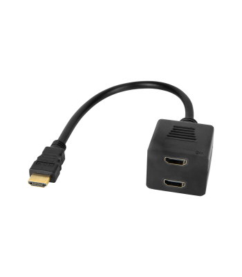 HDMI adapteris – HDMI spraudnis, 2 HDMI ligzdas, 20 cm