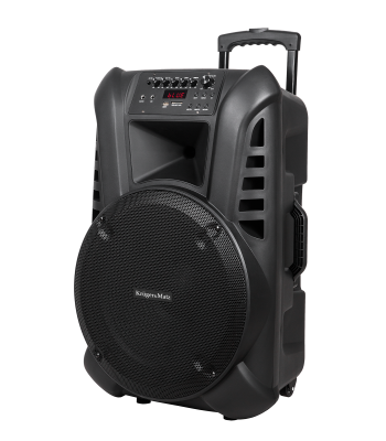 Aktīvā skaļruņu sistēma ar 2 bezvadu UHF mikrofoniem, SD, Bluetooth, FM un USB, KM 1715, 60 Watt