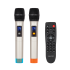 Aktīvā skaļruņu sistēma ar 2 bezvadu UHF mikrofoniem, SD, Bluetooth, FM un USB, KM 1715, 60 Watt
