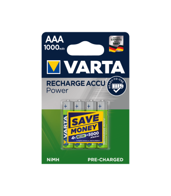 Akumulators VARTA, 1000mAh, 4 gab./iepakojumā, AAA