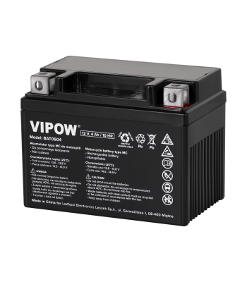 Motociklu akumulators VIPOW tip MC, 12V 4Ah