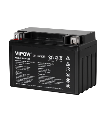 Motociklu akumulators VIPOW MC tipa, 12V 9Ah