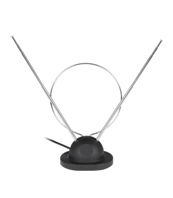 Iekštelpu TV antena ar pamatni un koaksiālo kabeli ar TV 9,5 spraudni, 80 cm