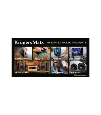 Baneris “Šeit varat iegādāties mūsu produktus” Kruger&Matz 200 x 100 cm