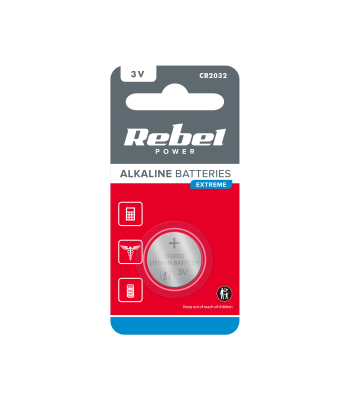 Baterija REBEL EXTREME, 1 gab. blisterī, CR2032