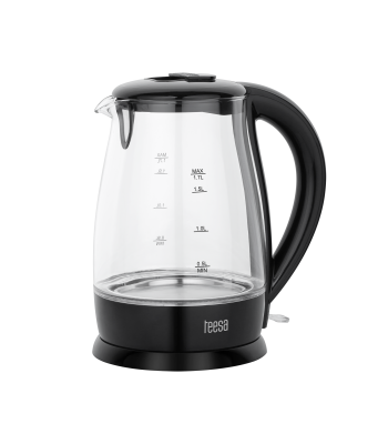 Elektriskā stikla tējkanna, melna, TEESA TSA1511B, 2200 W, 1,7 l