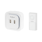 Bezvadu durvju zvans Rebel ar 230V spraudni (36 melodijas, 2 USB ligzdas)