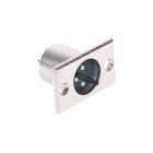 Vīrišķais mikrofona savienotājs, hromēts, montāžai, XLR (Canon) 3-pin