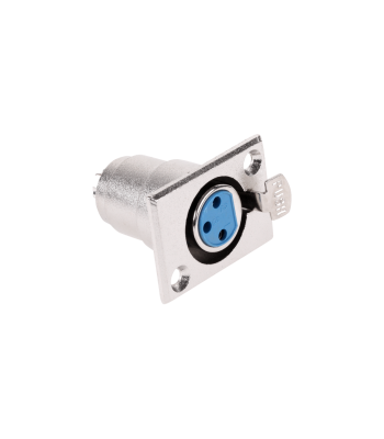 Mikrofona montāžas ligzda ar fiksatoru, hromēta, sievišķā XLR (canon) 3-pin