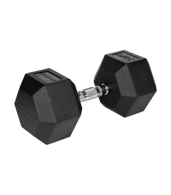 Gumijots čuguna HEX hantelis Rebel Active, 30 kg