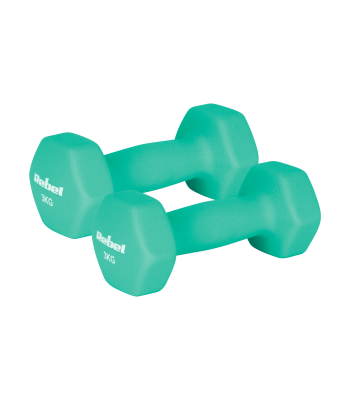 Čuguna hanteles ar neoprēna pārklājumu HEX REBEL ACTIVE, 2 x 3 kg