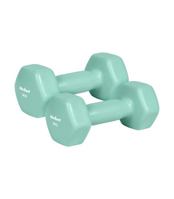 Čuguna vinila hanteles HEX, REBEL ACTIVE, 2 x 3 kg