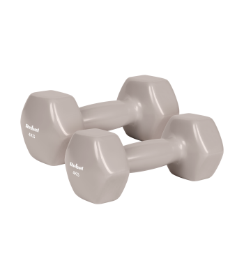 Čuguna hanteles ar vinila pārklājumu REBEL ACTIVE HEX 2 x 4 kg