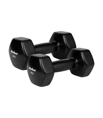 Vinila čuguna hanteles HEX REBEL ACTIVE 2 x 5 kg