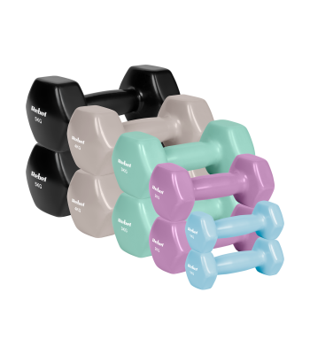 Vinila čuguna HEX hanteles REBEL ACTIVE, 30kg (2x1kg+2x2kg+2x3kg+2x4kg+2x5kg)