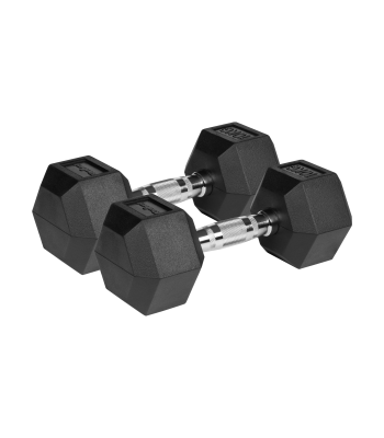 Čuguna gumijotas HEX hanteles Rebel Active, 2 x 10 kg