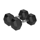 Čuguna gumijotas HEX hanteles Rebel Active, 2 x 12,5 kg