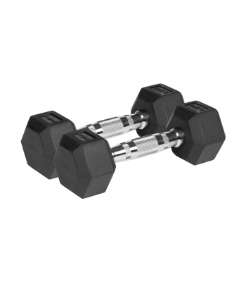 Gumijotas čuguna HEX hanteles REBEL ACTIVE 2x2.5 kg