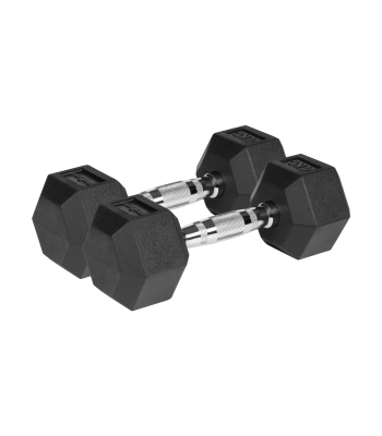 Čuguna gumijotas HEX hanteles Rebel Active, 2 x 4 kg