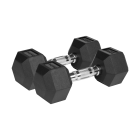 Gumijotas sešstūra čuguna hanteles Rebel Active, 2 x 7,5 kg