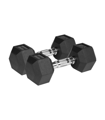 Čuguna gumijotas HEX hanteles Rebel Active 2x9 kg