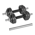 Regulējamas čuguna hanteles koferī ar stieni, Rebel Active, 15 kg
