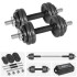 Regulējamas čuguna hanteles koferī ar stieni, Rebel Active, 15 kg