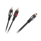 RCA kabelis – 1 RCA ligzda, 2 RCA spraudņi, 25cm