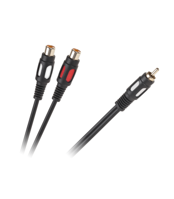RCA savienojuma kabelis ar 1 spraudni un 2 ligzdām, 25cm