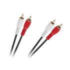 Audio kabelis 2 x RCA – 2 x RCA, melns, 1,5m, 4mm