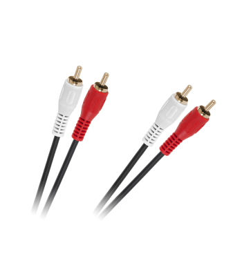Audio kabelis 2 x RCA – 2 x RCA, melns, 1,5m, 4mm
