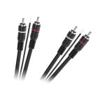 Kabelis ar vadības dzīslu, niķelēti savienotāji, 2 x RCA–2 x RCA, 5 m