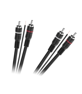 Kabelis ar vadības dzīslu, niķelēti savienotāji, 2 x RCA–2 x RCA, 5 m