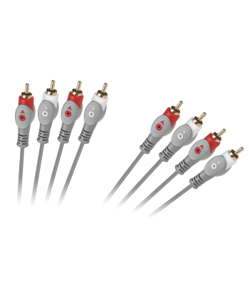 Savienojuma kabelis 4xRCA–4xRCA pelēks 1.8m
