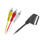 Audio/video kabelis EURO – 3 x RCA, 1,5m