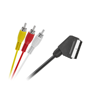 Audio/video kabelis EURO – 3 x RCA, 1,5m