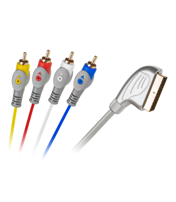 Savienojuma kabelis Euro-4RCA, pelēks, 1.5m