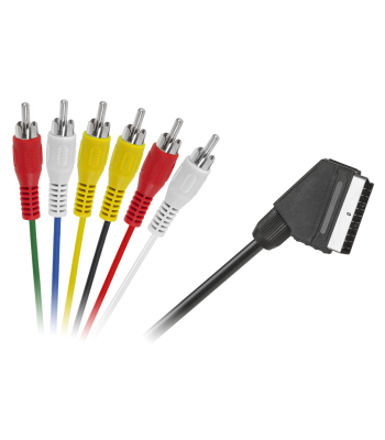 EURO audio/video kabelis, 6 x RCA, 1,2 m