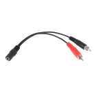 Savienojuma kabelis ar ligzdu un savienotājiem, Jack3.5–2xRCA, 20cm