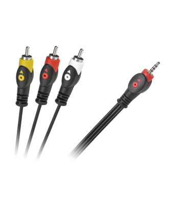 Četrpolu kabelis Jack 3.5 ar 3 x RCA, 3m