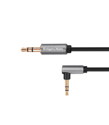 Stereo jack kabelis ar leņķa spraudni, 3.5 mm–3.5 mm, Kruger&Matz Basic, 1.8m