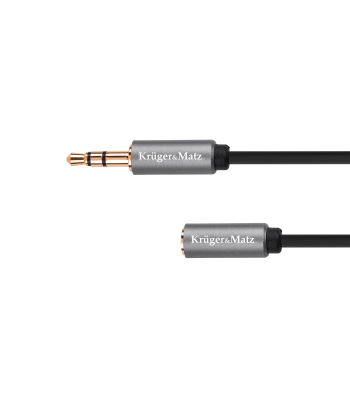 Stereo jack 3,5 mm spraudņa–ligzdas kabelis Kruger&Matz Basic 1.8 m
