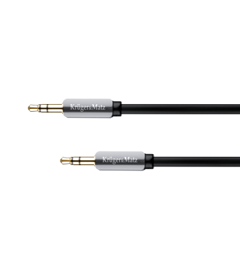 Stereo kabelis Jack 3.5, spraudnis–spraudnis, Kruger&Matz, spirālveida kabelis, 1.5m