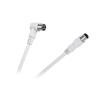 TV-VIDEO kabelis, leņķa–taisnais, balts, Cabletech 5m