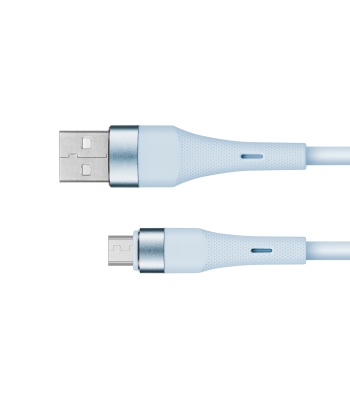 USB–microUSB silikona kabelis, zilā krāsā, Kruger&Matz Basic, KM1270, 1 m