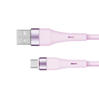 USB–microUSB silikona kabelis, rozā, Kruger&Matz Basic, 1 m