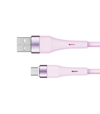 USB–microUSB silikona kabelis, rozā, Kruger&Matz Basic, 1 m