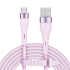 USB–microUSB silikona kabelis, rozā, Kruger&Matz Basic, 1 m