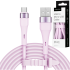 USB–microUSB silikona kabelis, rozā, Kruger&Matz Basic, 1 m